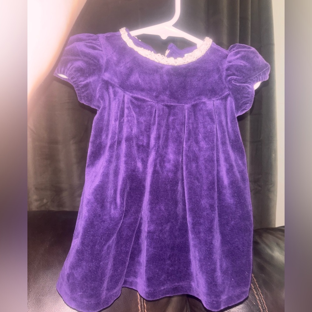 Purple Velvet Baby Dress